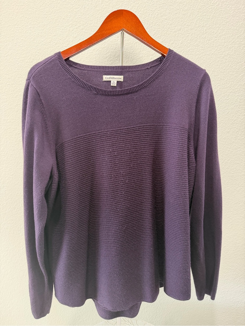 Croft & Barrow Deep Purple Crewneck Sweater